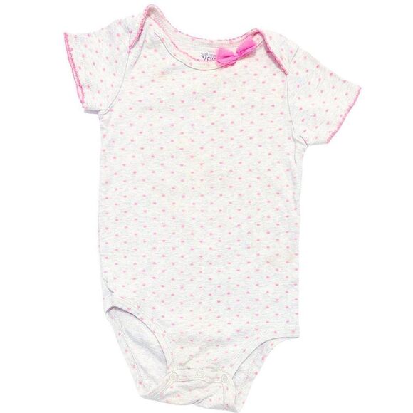 Carters Pink Polkadot Heart Print Onesie - Picture 1 of 3